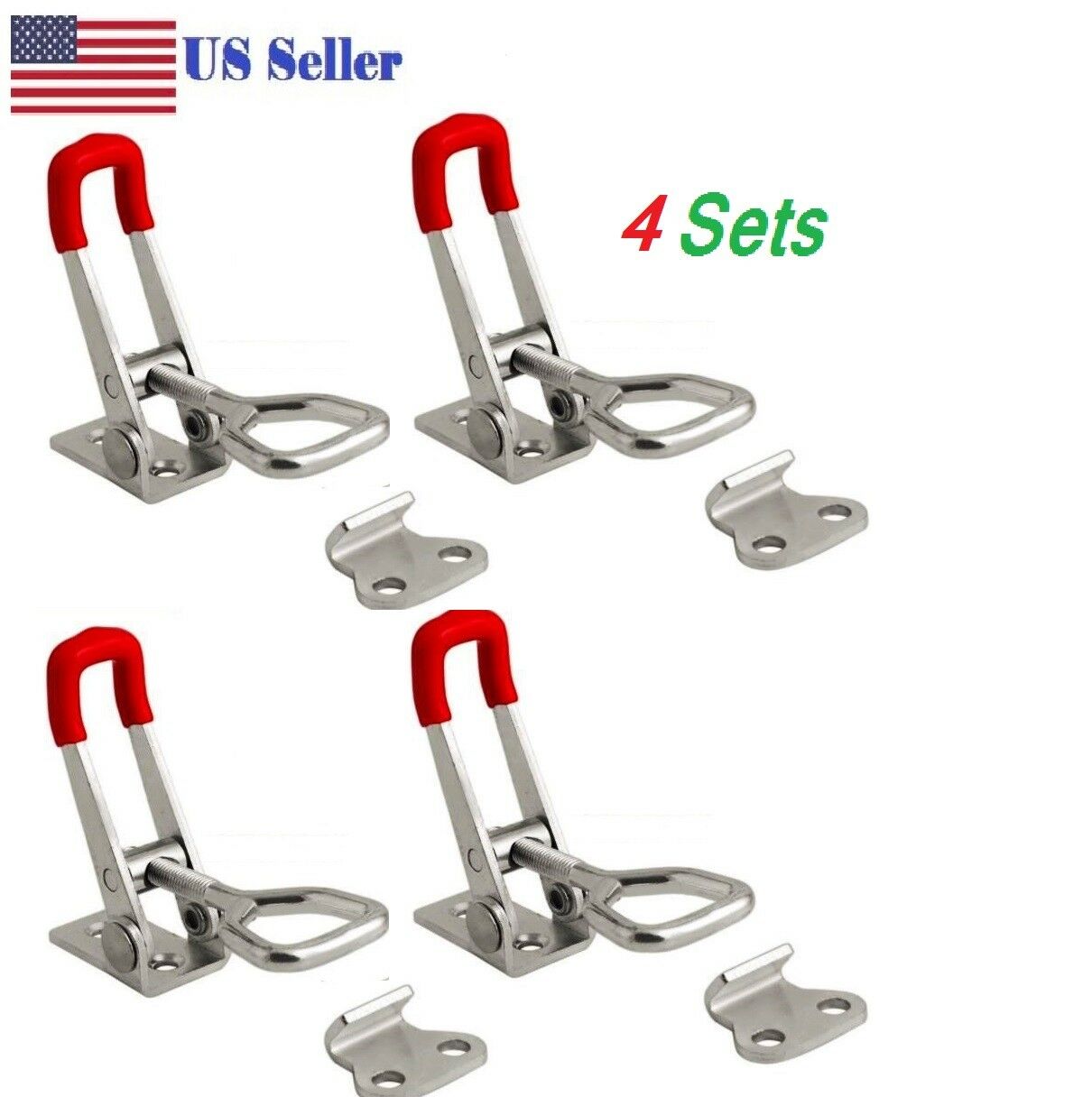 4pcs  Steel Toggle Latch Catches Adjustable Lock Clamp For Boxes Case