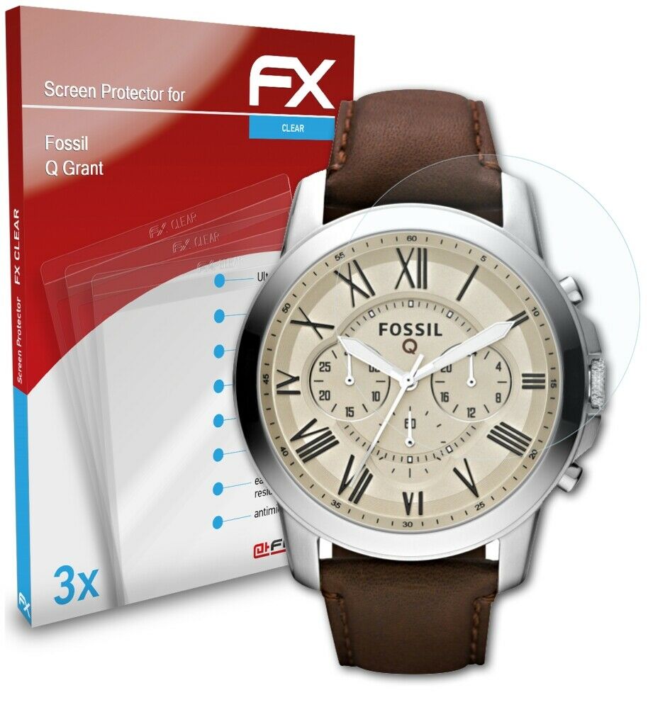 atFoliX 3x Screen Protection Film for Fossil Q Grant Screen Protector clear