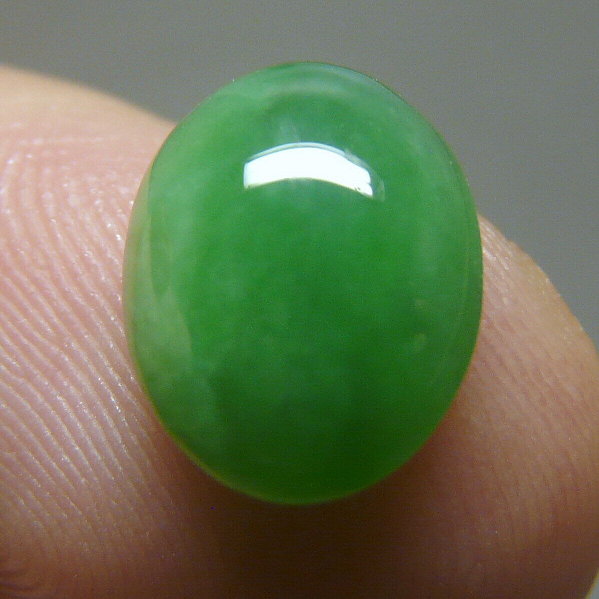 3.3 ct Genuine Jadeite Jade (Natural-Type A) Green-White Cabochon