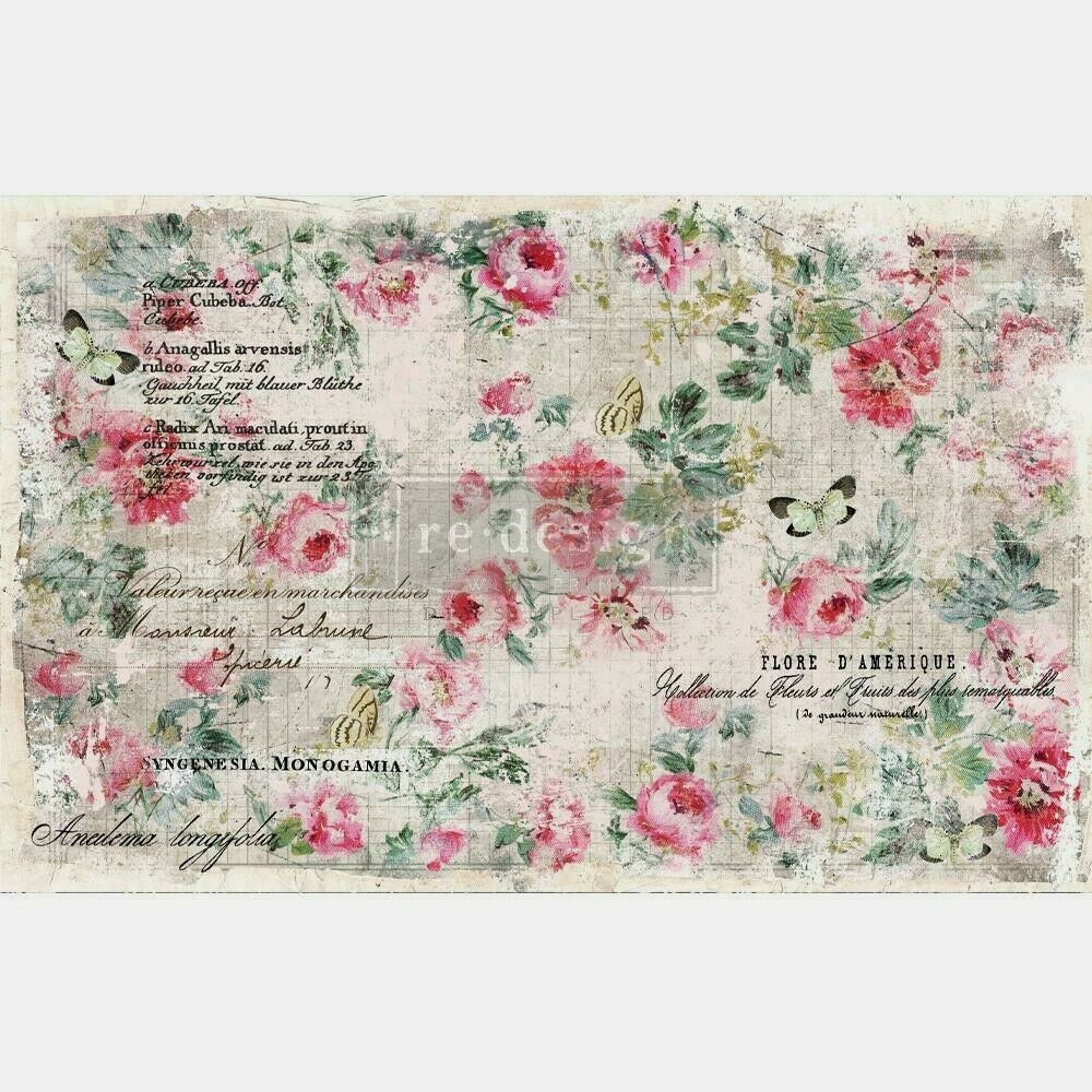 Re-Design Decoupage Decor Tissue Paper Floral Wallpaper 19