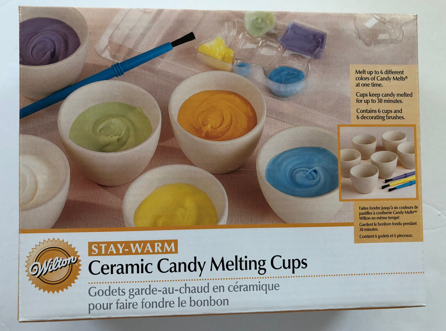 Wilton Stay Warm Ceramic Candy Melting Cups New in Box