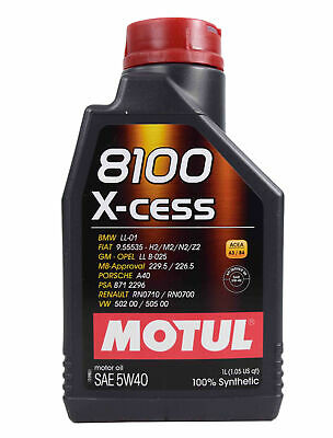 Motul 102784 8100 X-Cess 100% Synthetic 5W40 Oil 5W-40 - 1Liter - 1 Pack