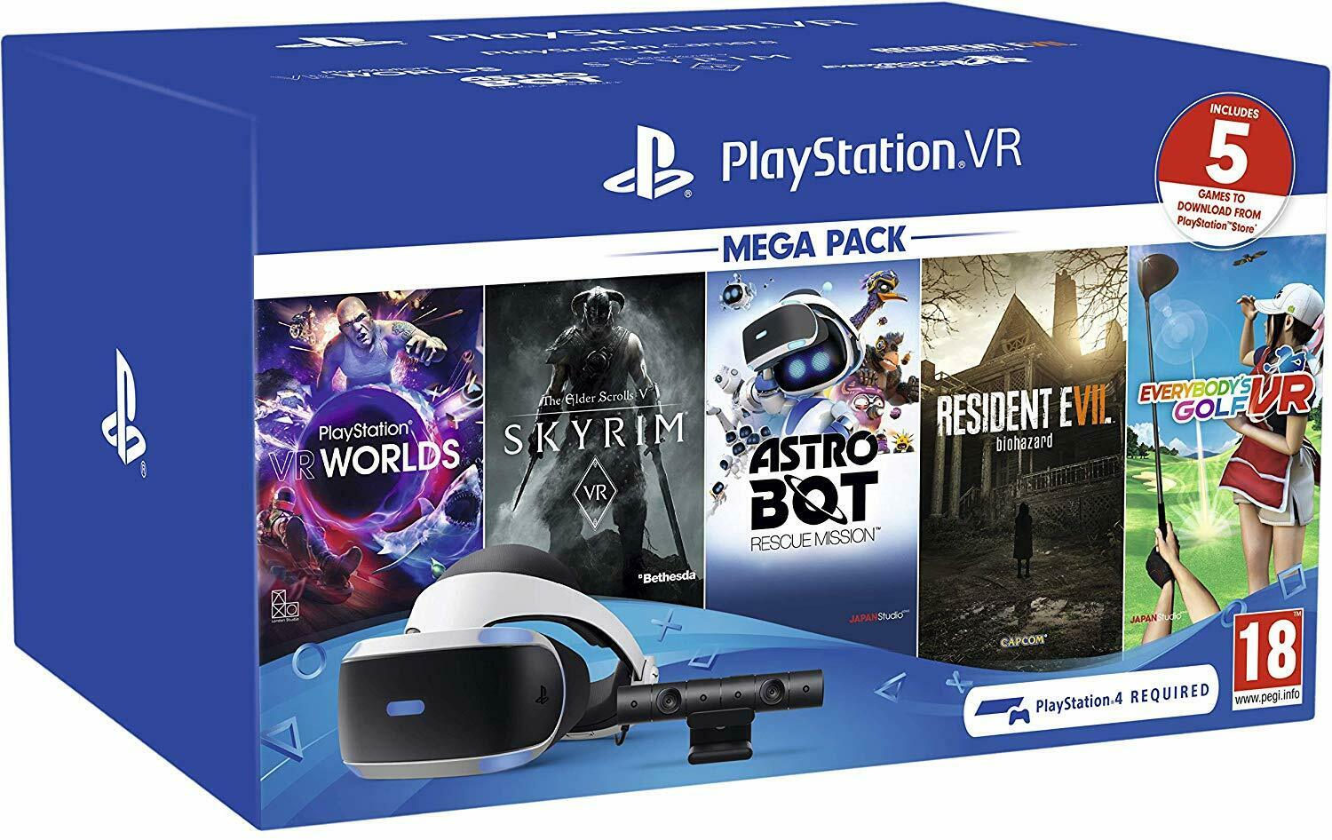 2020 Sony - Playstation Vr Mega Pack With 5 Five Game Bundle-virtual Reality Ps4