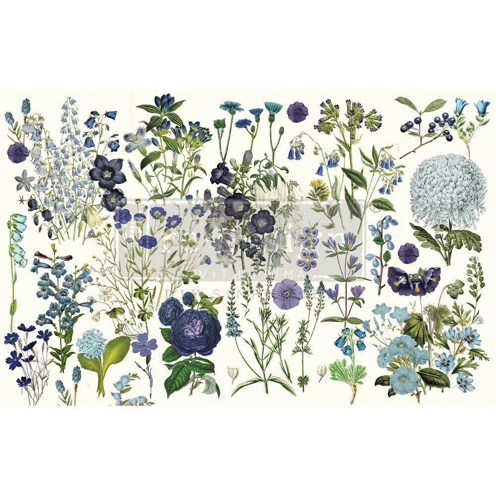 Blue Meadows Decoupage Decor Paper By Redesign With Prima! New Release!