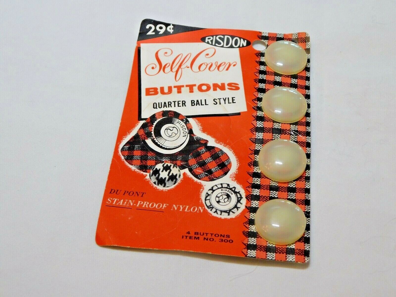 Sewing Notions Self-cover Buttons Button Hole Size 1-1/8" Cover 4 Buttons