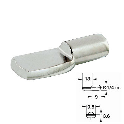 1/4 Inch Pin Spoon Shaped Shelf Support Nickel Plated