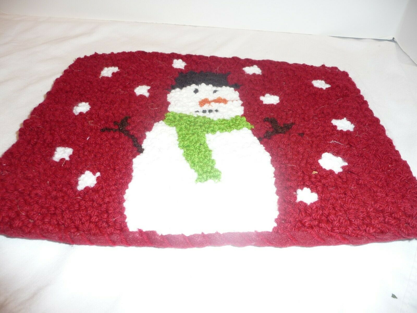 Vintage Snowman -punch Needle  Completed