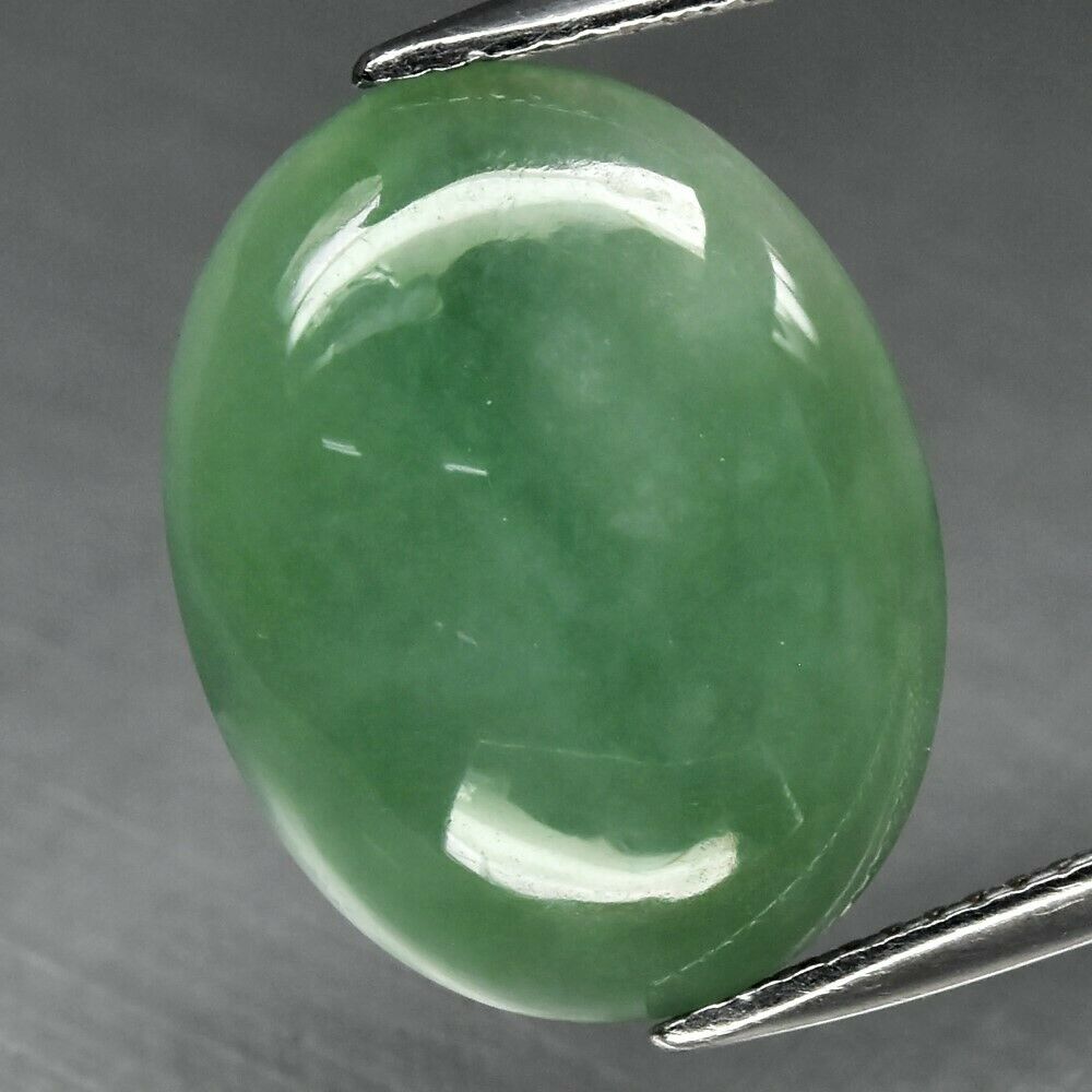9.27ct 18.3x14.2mm Oval Cabochon Natural Untreated Green Jade, Myanmar