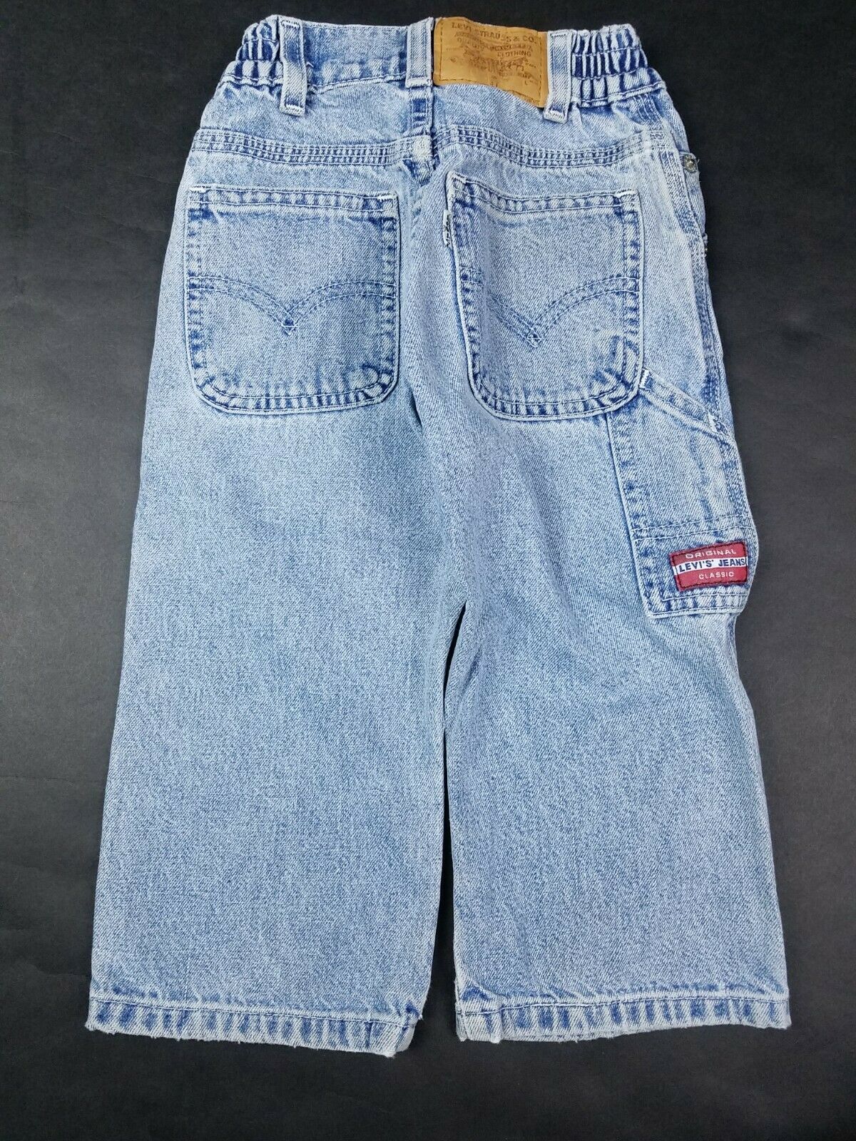 Levi's Toddler Size 3t White Tab Side Elastic Blue Jeans Vintage 1998 90s