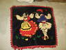 Vintage Folk Art Hooked Punch Embroidery Tapestry with Backing 36